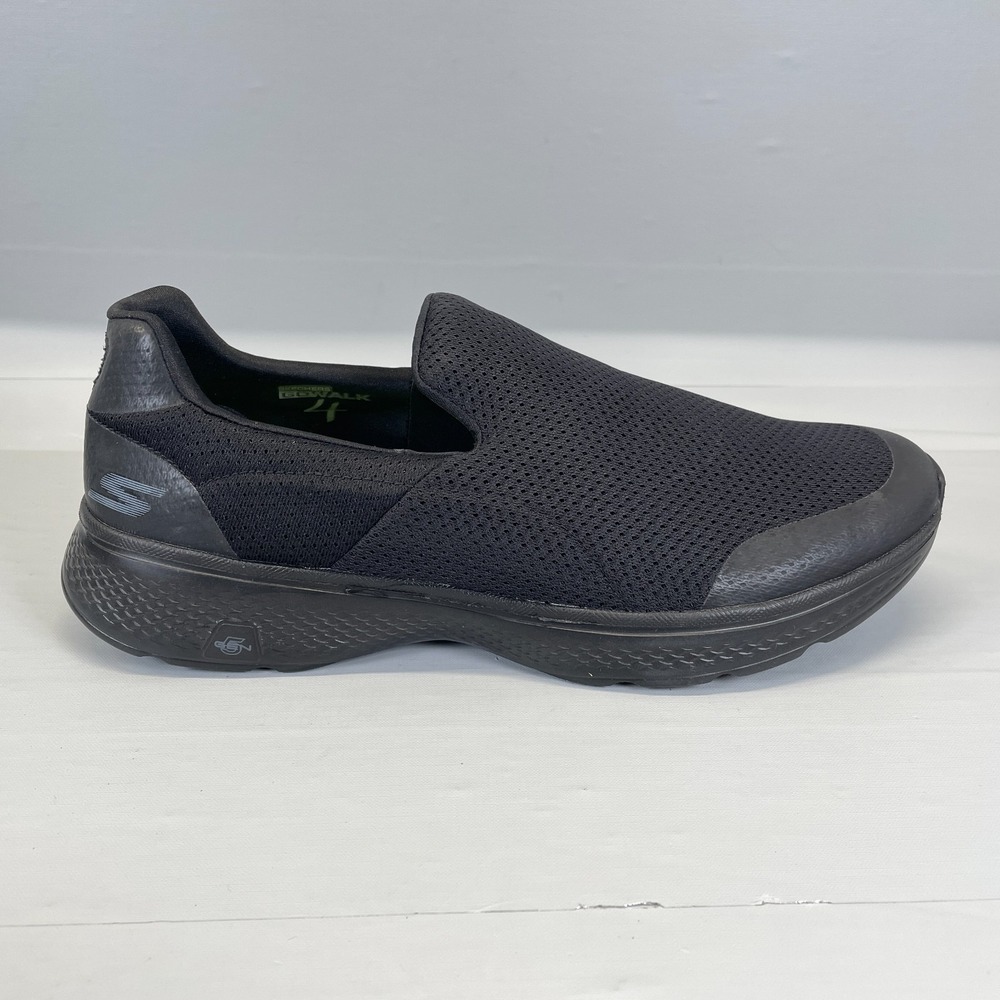 Skechers Go Walk 4 Shoes Mens Size 11 Black Mesh Slip On Casual Comfort Sneakers